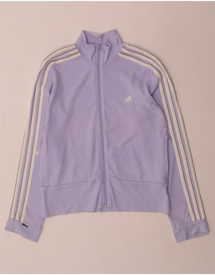 Adidas Womens Tracksuit Top Jacket UK 12 Medium  Purple Cotton