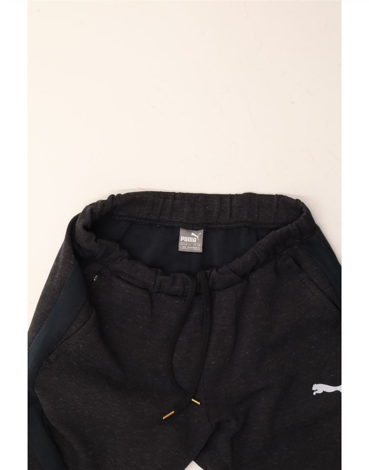 PUMA Mens Tracksuit Trousers Joggers Medium  Black Flecked Cotton Vintage Puma and Second-Hand Puma from Messina Hembry 