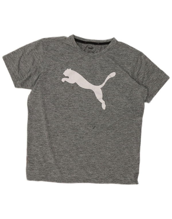 Puma Mens Graphic T-Shirt Top Medium Grey Flecked