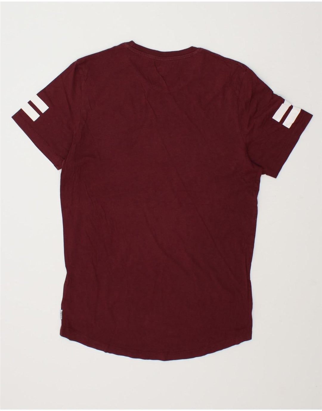 JACK & JONES Mens Core T-Shirt Top Medium Burgundy Vintage Jack & Jones and Second-Hand Jack & Jones from Messina Hembry 