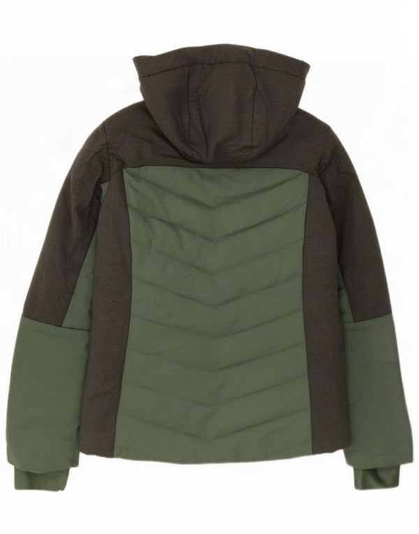 Mountain Warehouse Womens Padded Jacket UK 16 Large Green Colourblock