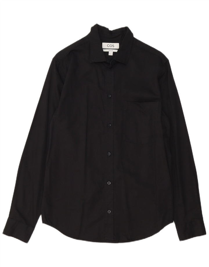 COS Mens Regular Fit Shirt Small Black Lyocell