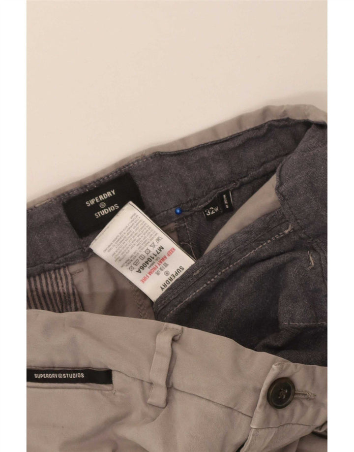 Superdry Mens Regular Chino Shorts W32 Medium Grey Cotton