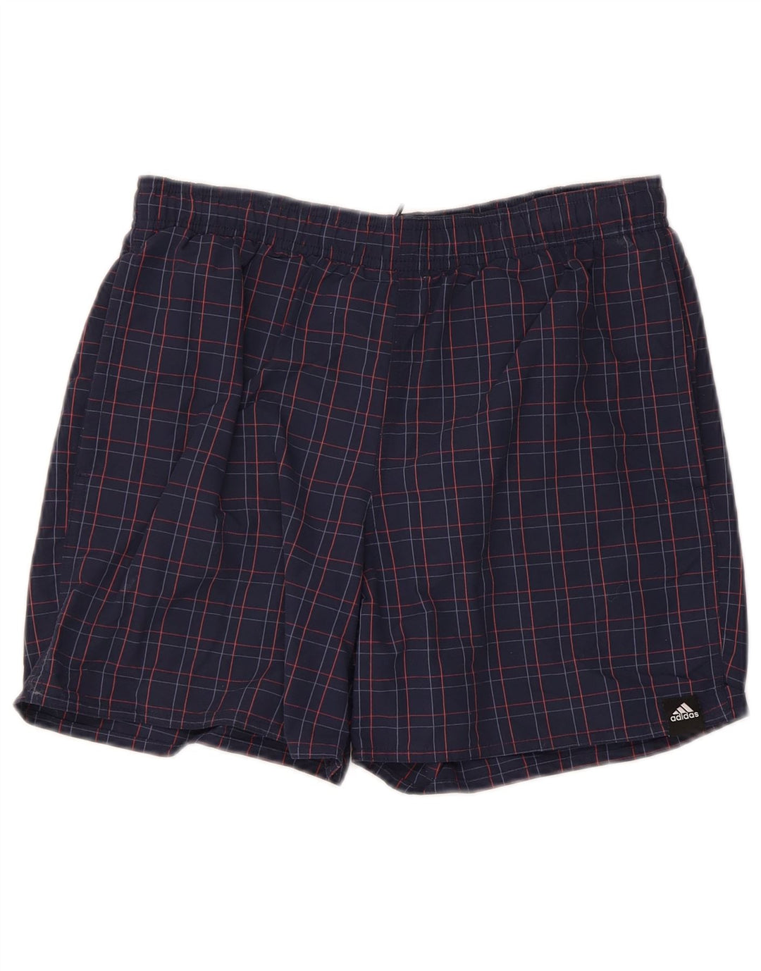 Adidas Mens Sport Shorts Small  Navy Blue Check Polyamide