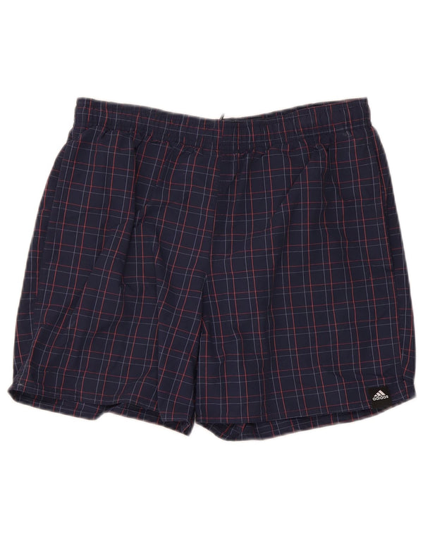 Adidas Mens Sport Shorts Small  Navy Blue Check Polyamide