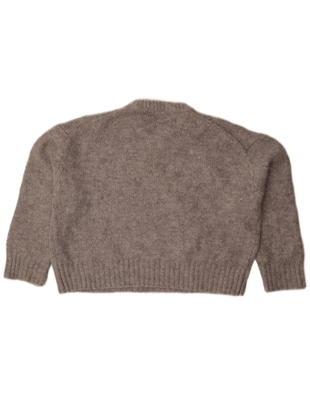 Zara Womens Oversized Crew Neck Jumper Sweater UK 14 Medium Grey Flecked