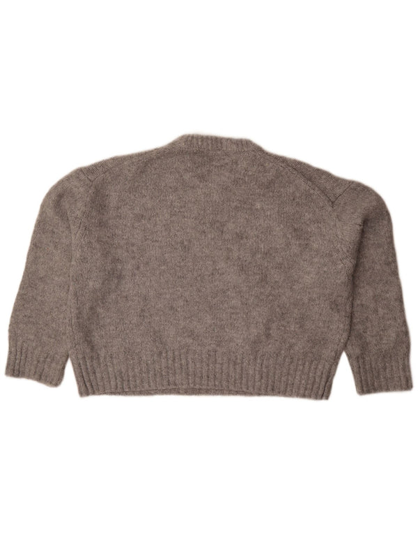 Zara Womens Oversized Crew Neck Jumper Sweater UK 14 Medium Grey Flecked