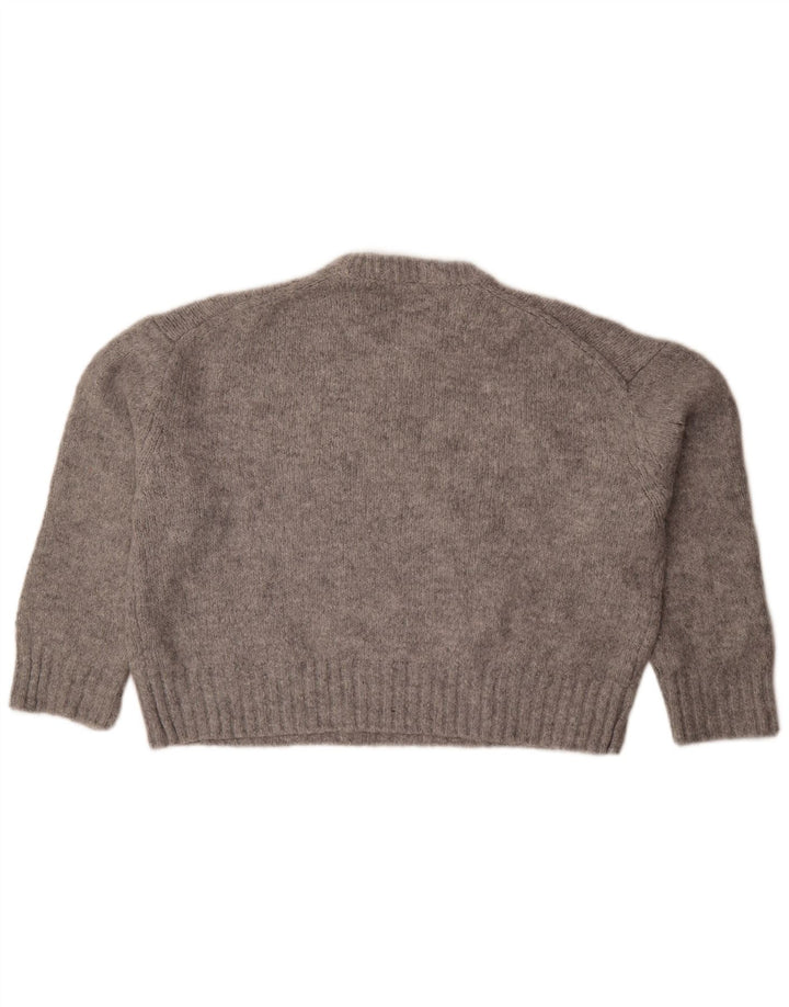 Zara Womens Oversized Crew Neck Jumper Sweater UK 14 Medium Grey Flecked