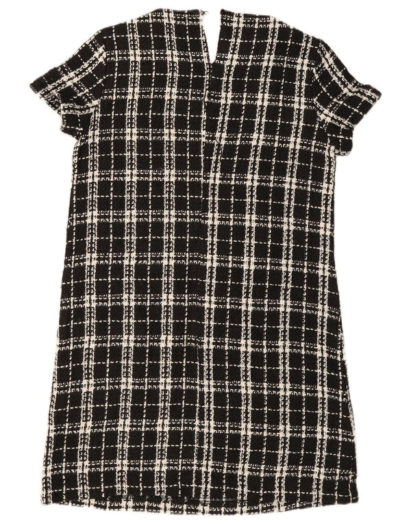 Lipsy Womens Shift Dress UK 10 Small Black Check Cotton