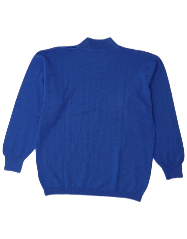 Paolo Ottaviani Mens Turtle Neck Jumper Sweater Medium Blue Wool