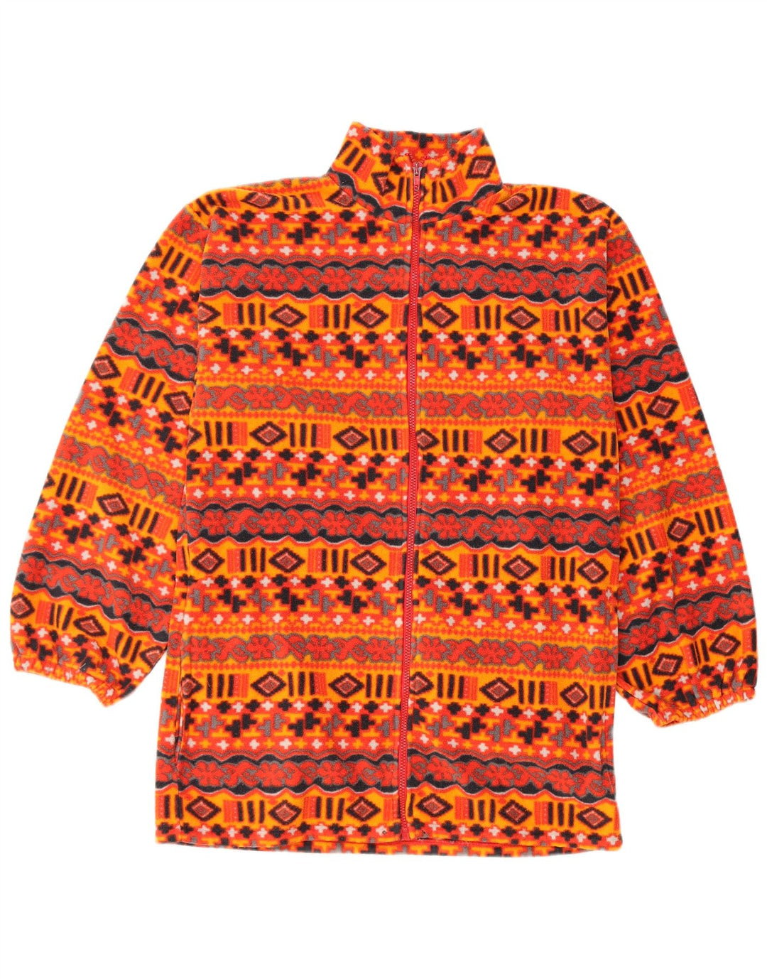 Vintage Mens Fleece Jacket UK 38 Medium Multicoloured Fair Isle