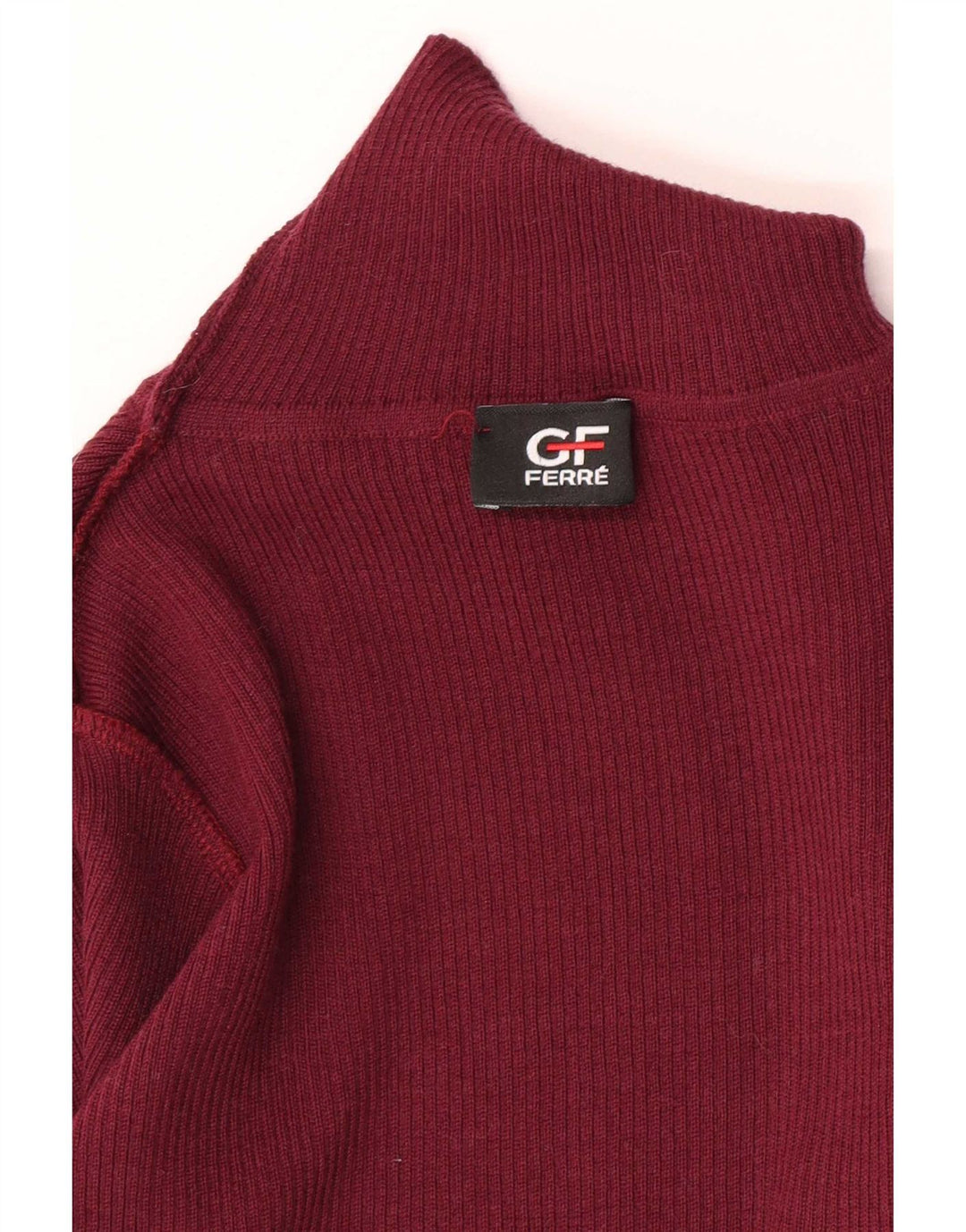 Gianfranco Ferre Womens Roll Neck Jumper Sweater UK 8 Small Maroon