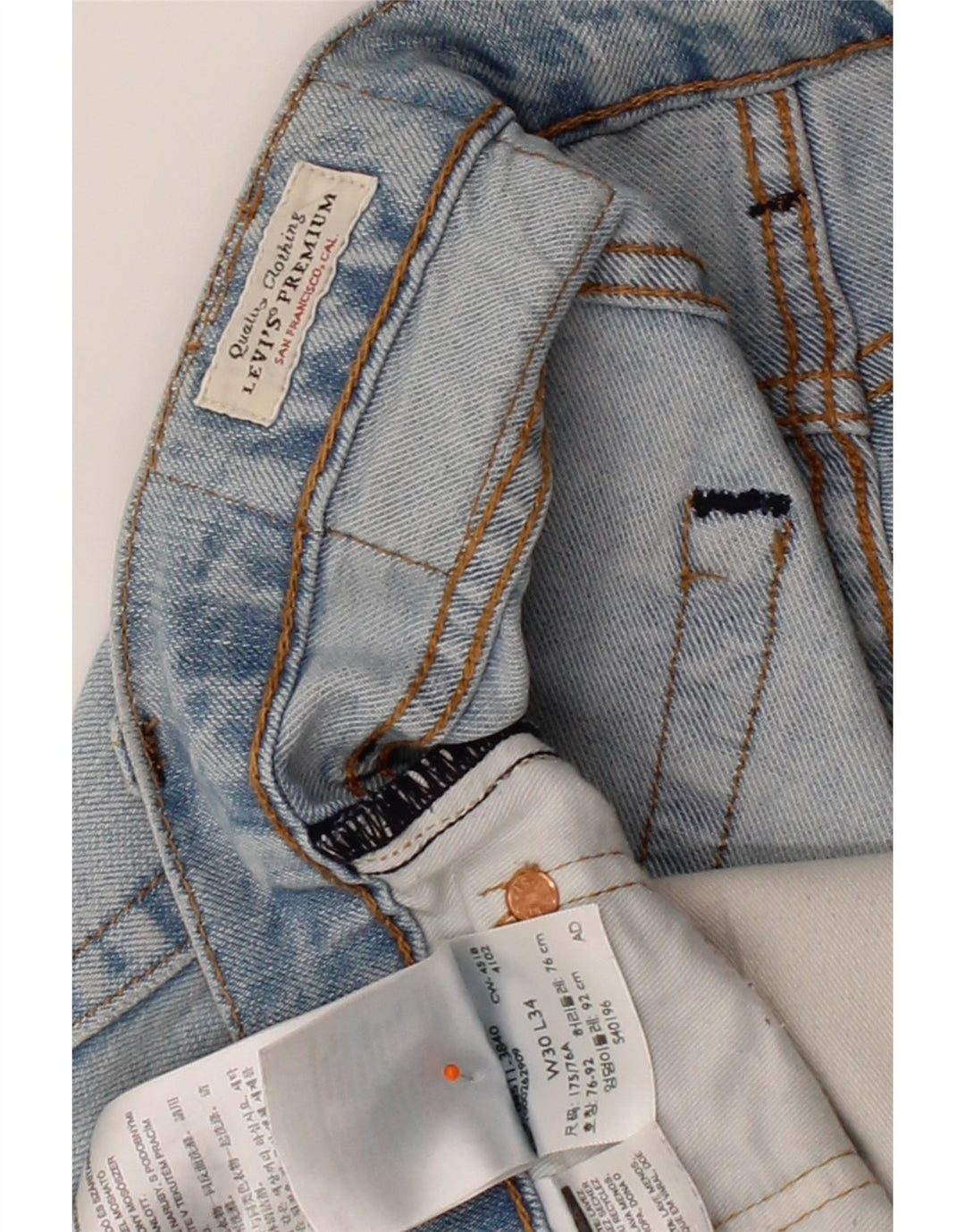 LEVI'S Mens 511 Slim Jeans W30 L34 Blue Cotton Vintage Levi's and Second-Hand Levi's from Messina Hembry 