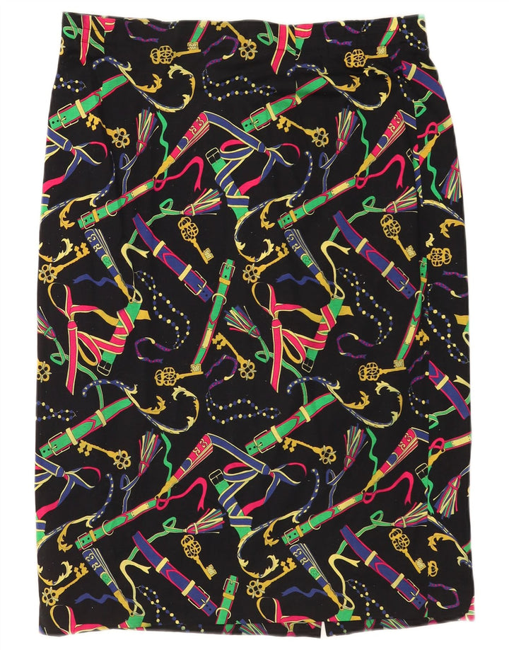 Vintage Womens Abstract Pattern Straight Skirt W34 Large Multicoloured