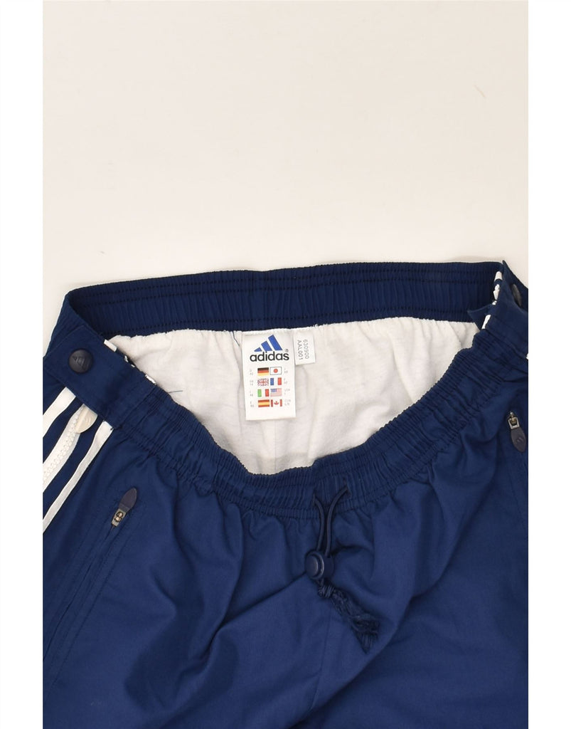 ADIDAS Womens Tracksuit Trousers Joggers UK 14 Medium Navy Blue Polyester | Vintage Adidas | Thrift | Second-Hand Adidas | Used Clothing | Messina Hembry 