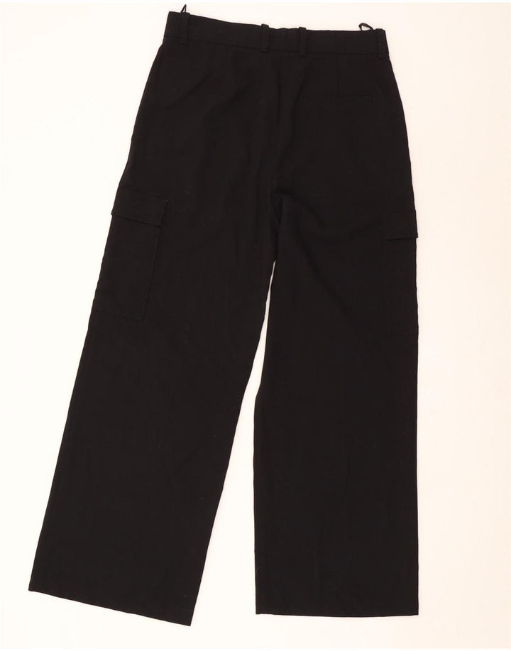 Marks & Spencer Womens Straight Cargo Trousers UK 12 Medium W30 L30 Black