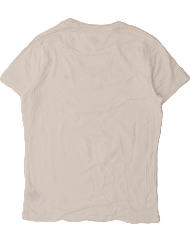 TOMMY HILFIGER Mens T-Shirt Top Medium White Cotton Vintage Tommy Hilfiger and Second-Hand Tommy Hilfiger from Messina Hembry 