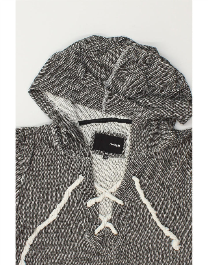 HURLEY Womens Hoodie Jumper UK 14 Medium Grey Polyester Vintage Hurley and Second-Hand Hurley from Messina Hembry 
