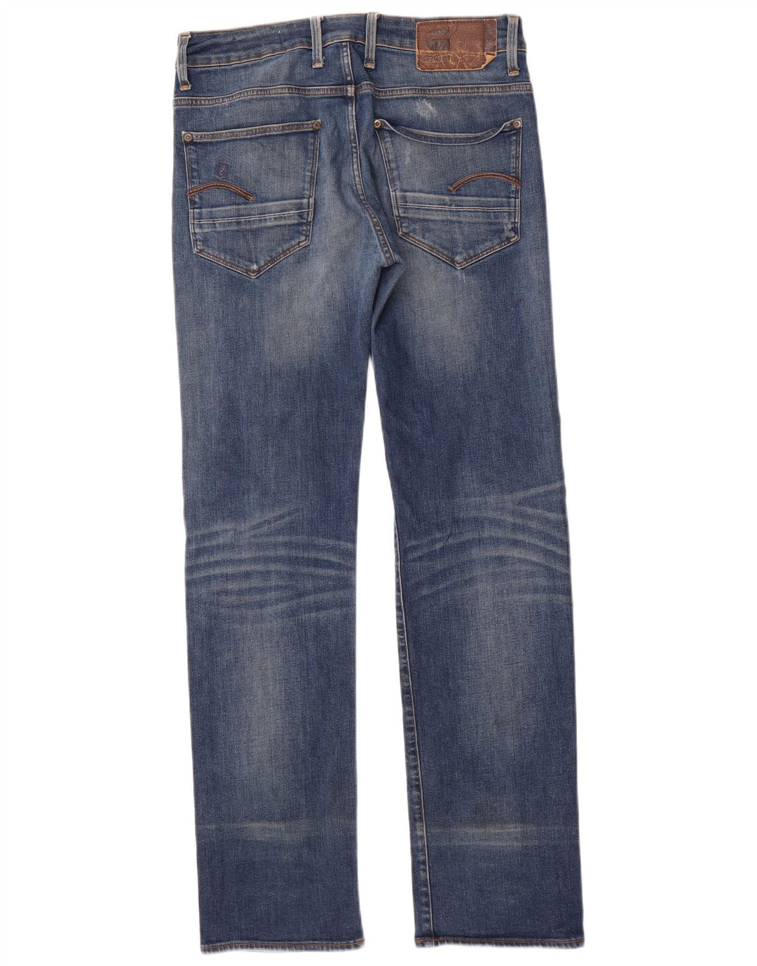 G-Star Mens Distressed Straight Jeans W30 L34 Blue Cotton