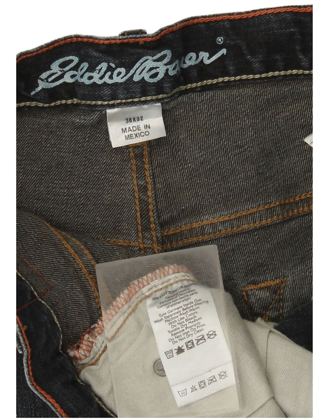 Eddie Bauer Mens Straight Jeans W38 L32 Navy Blue Cotton