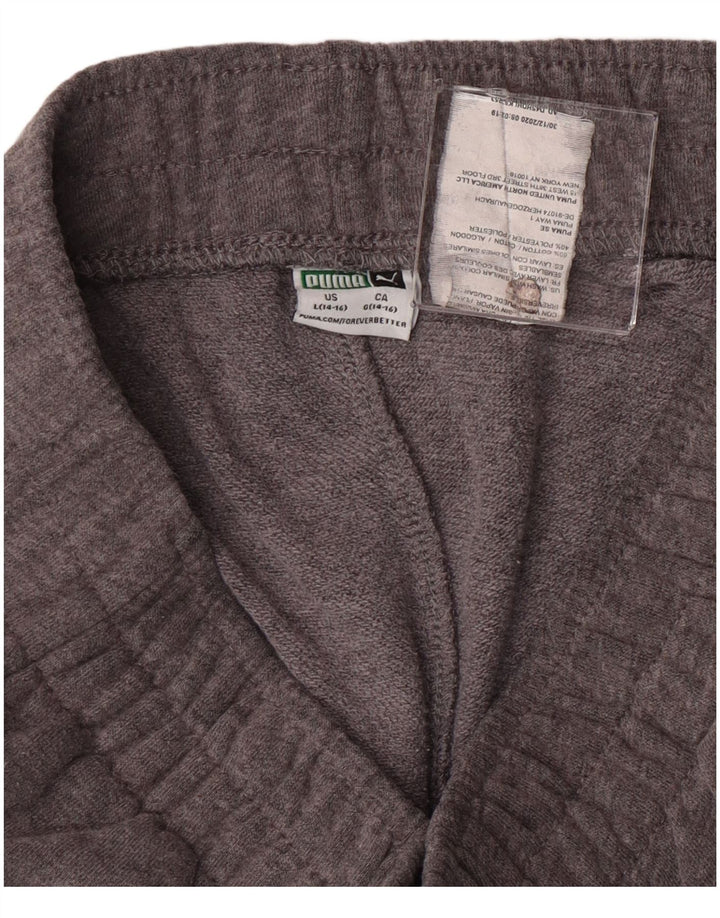 Puma Boys Graphic Tracksuit Trousers Joggers 14-15 Years Large Grey Cotton