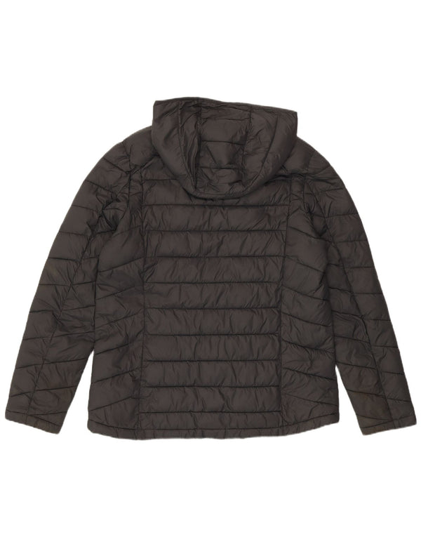 Fat Face Womens Hooded Padded Jacket UK 14 Large Grey Nylon