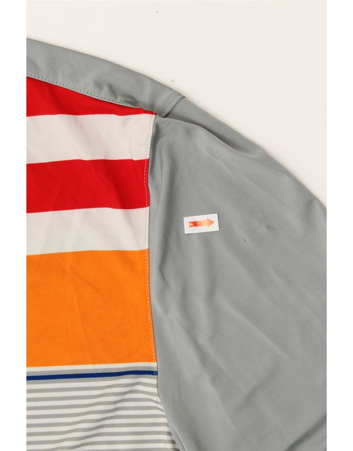 PUMA Boys Graphic Polo Shirt 13-14 Years Grey Striped