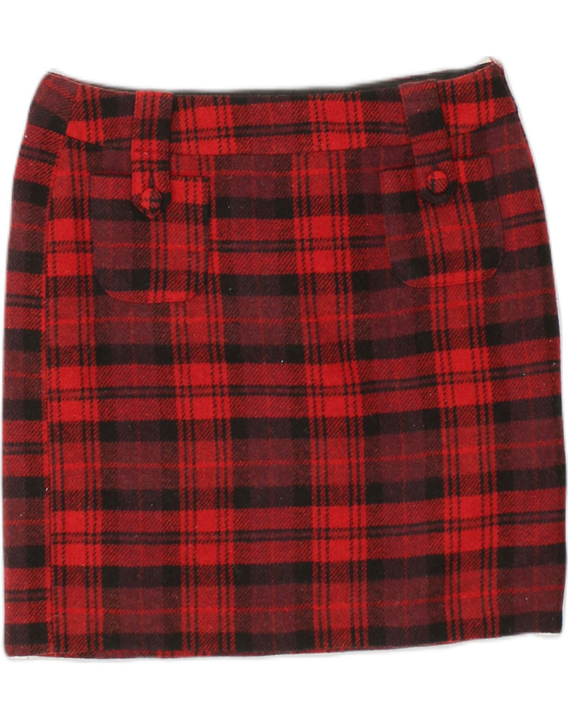 TOM TAILOR Womens Straight Skirt EU 38 Medium W30 Red Check | Vintage Tom Tailor | Thrift | Second-Hand Tom Tailor | Used Clothing | Messina Hembry 