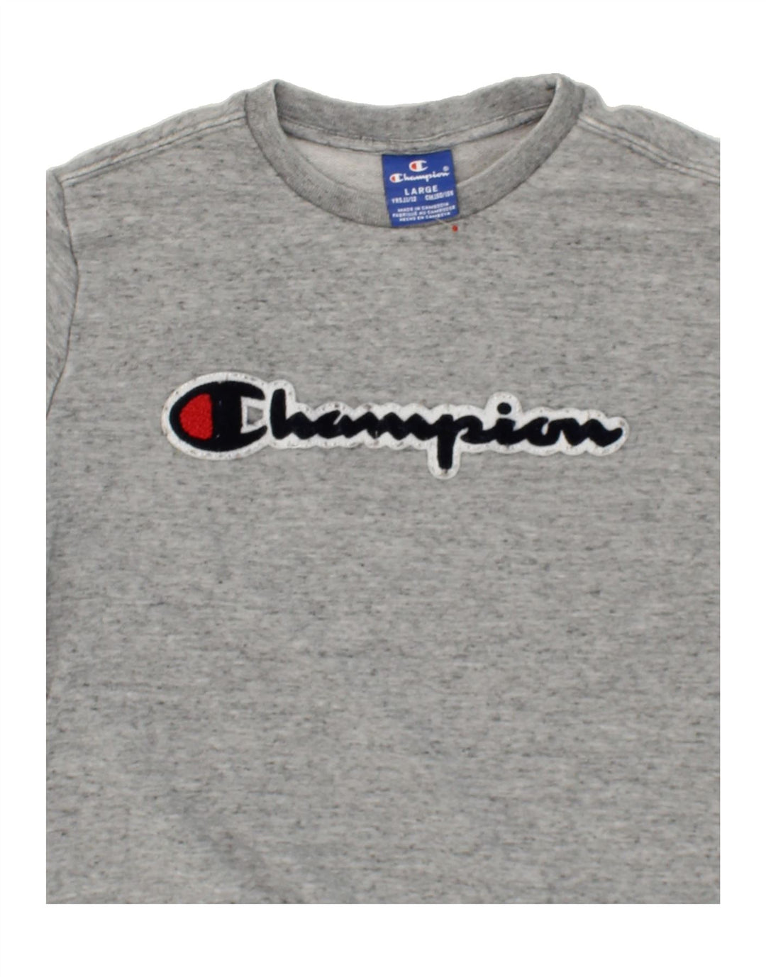 CHAMPION Boys Graphic Sweatshirt Jumper 11-12 Years  Large  Grey Cotton Vintage Champion and Second-Hand Champion from Messina Hembry 