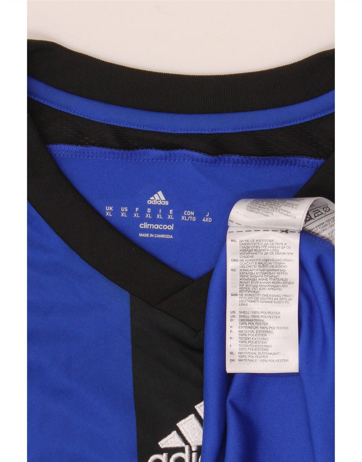 Adidas Mens Climacool Graphic T-Shirt Top XL Blue Colourblock Polyester