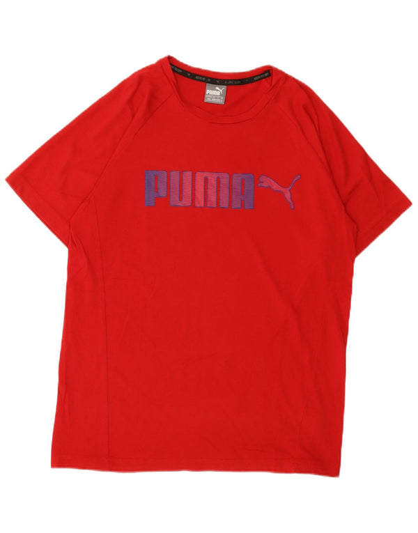 Puma Mens Graphic T-Shirt Top Medium Red Cotton