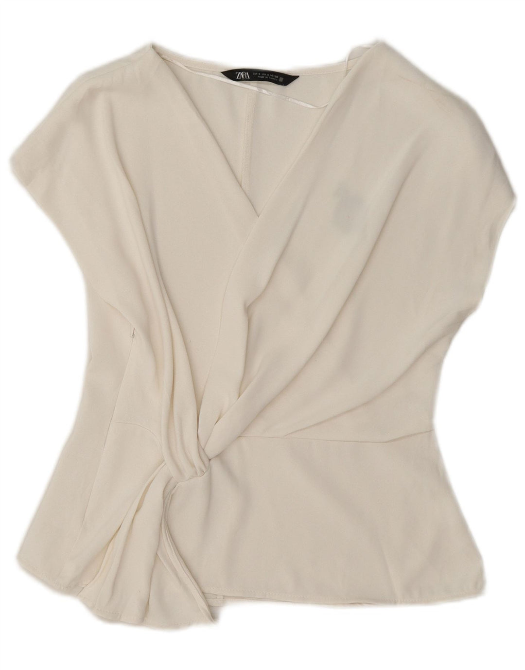 Zara Womens Blouse Top UK 10 Small White Polyester