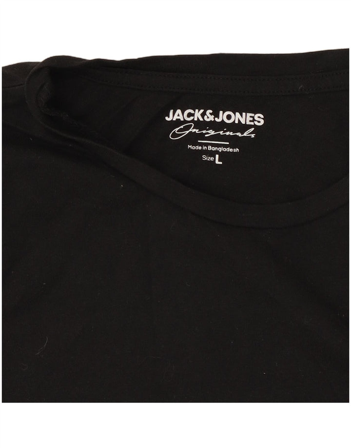 Jack & Jones Mens T-Shirt Top Large Black