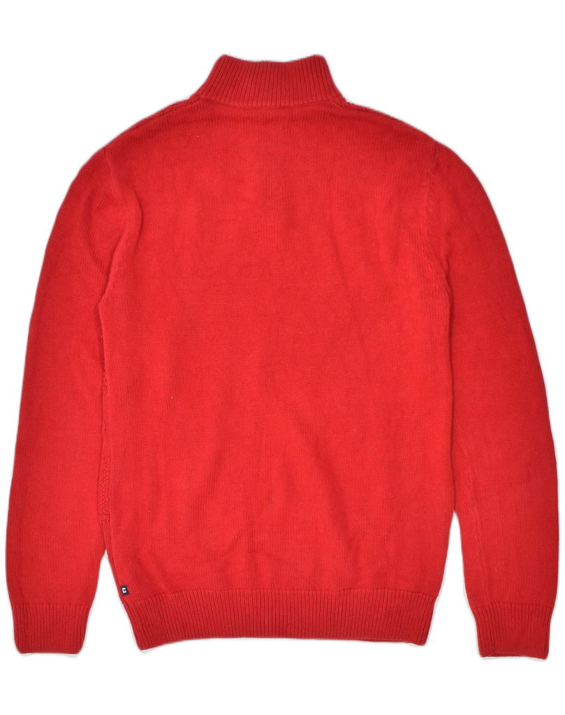 CHAPS Mens Button Neck Jumper Sweater Small Red Cotton | Vintage Chaps | Thrift | Second-Hand Chaps | Used Clothing | Messina Hembry 