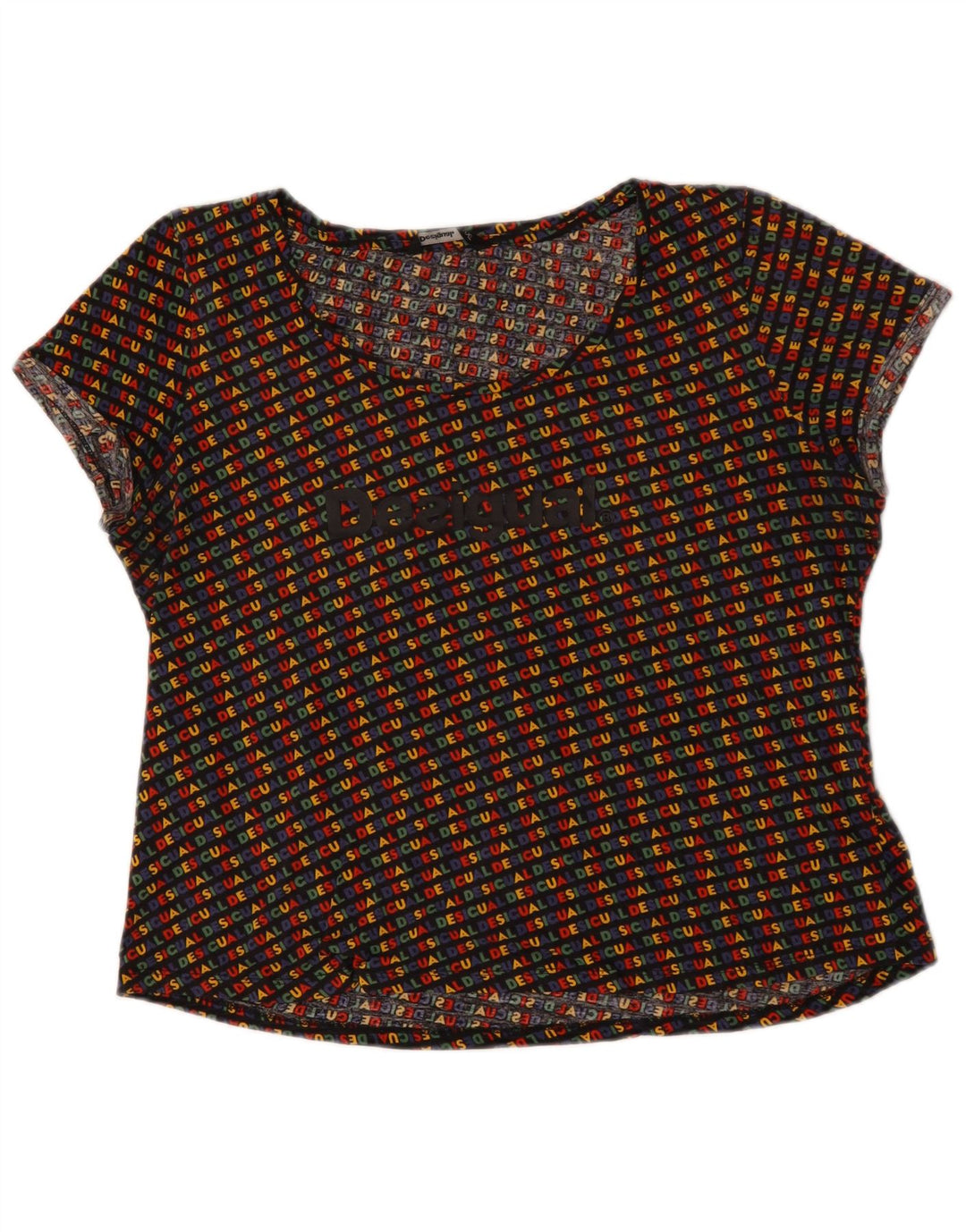 Desigual Womens Graphic T-Shirt Top UK 20 2XL Multicoloured