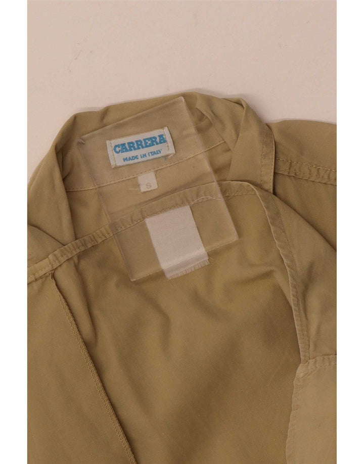 Carrera Mens Short Sleeve Shirt Small Beige Cotton