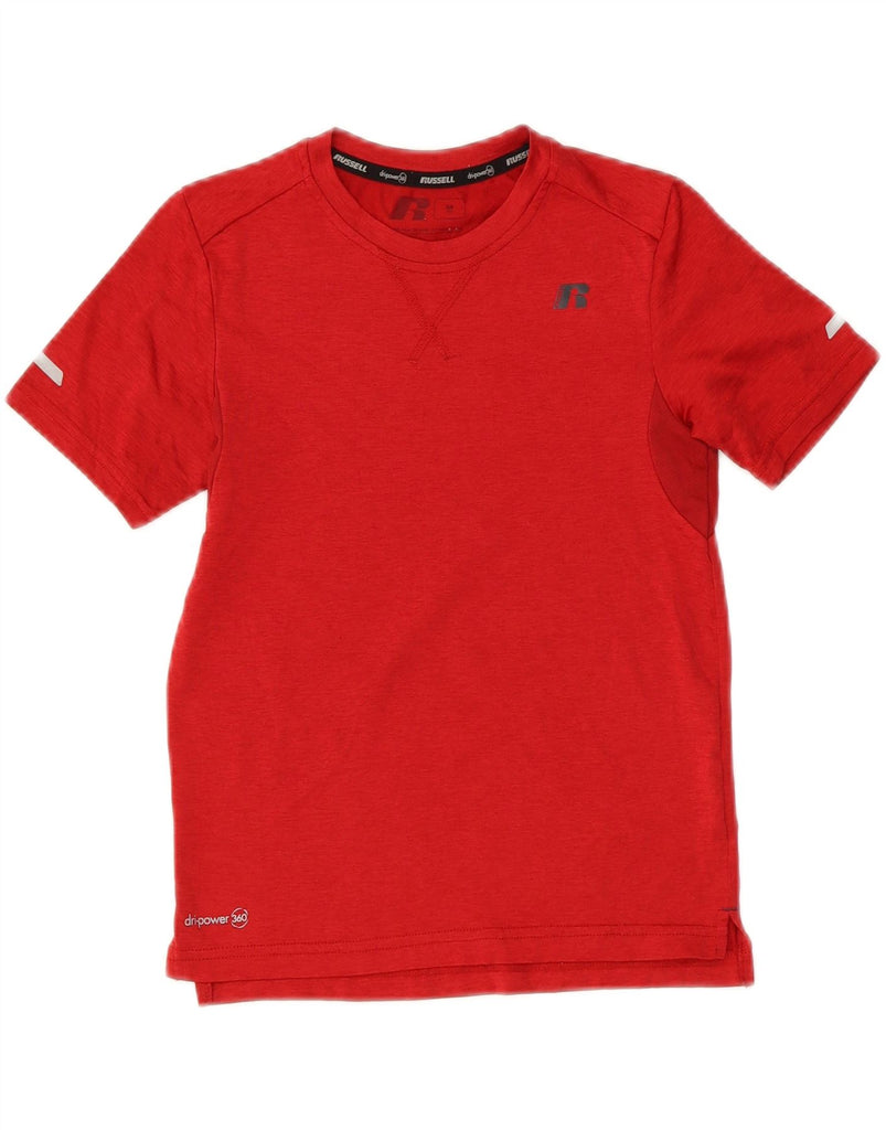 RUSSELL ATHLETIC Boys Dri-Power T-Shirt Top 8-9 Years Medium  Red Vintage Russell Athletic and Second-Hand Russell Athletic from Messina Hembry 
