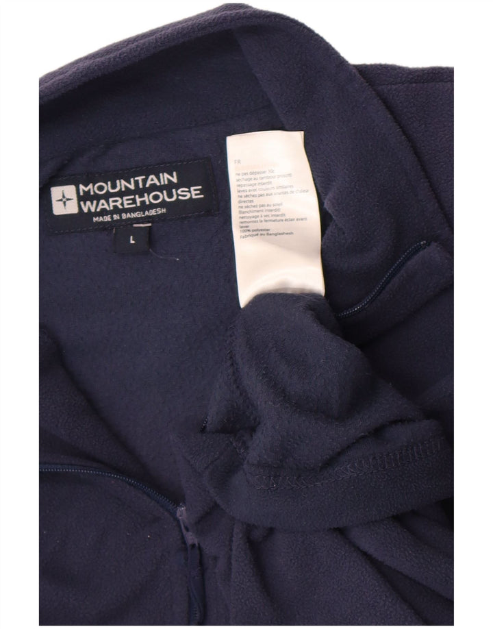 Mountain Warehouse Mens Zip Neck Fleece Jumper Large Navy Blue Polyester
