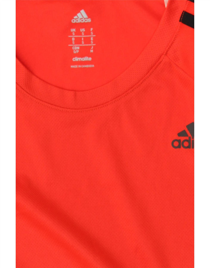 ADIDAS Mens Climalite T-Shirt Top Small Red Polyester Vintage Adidas and Second-Hand Adidas from Messina Hembry 