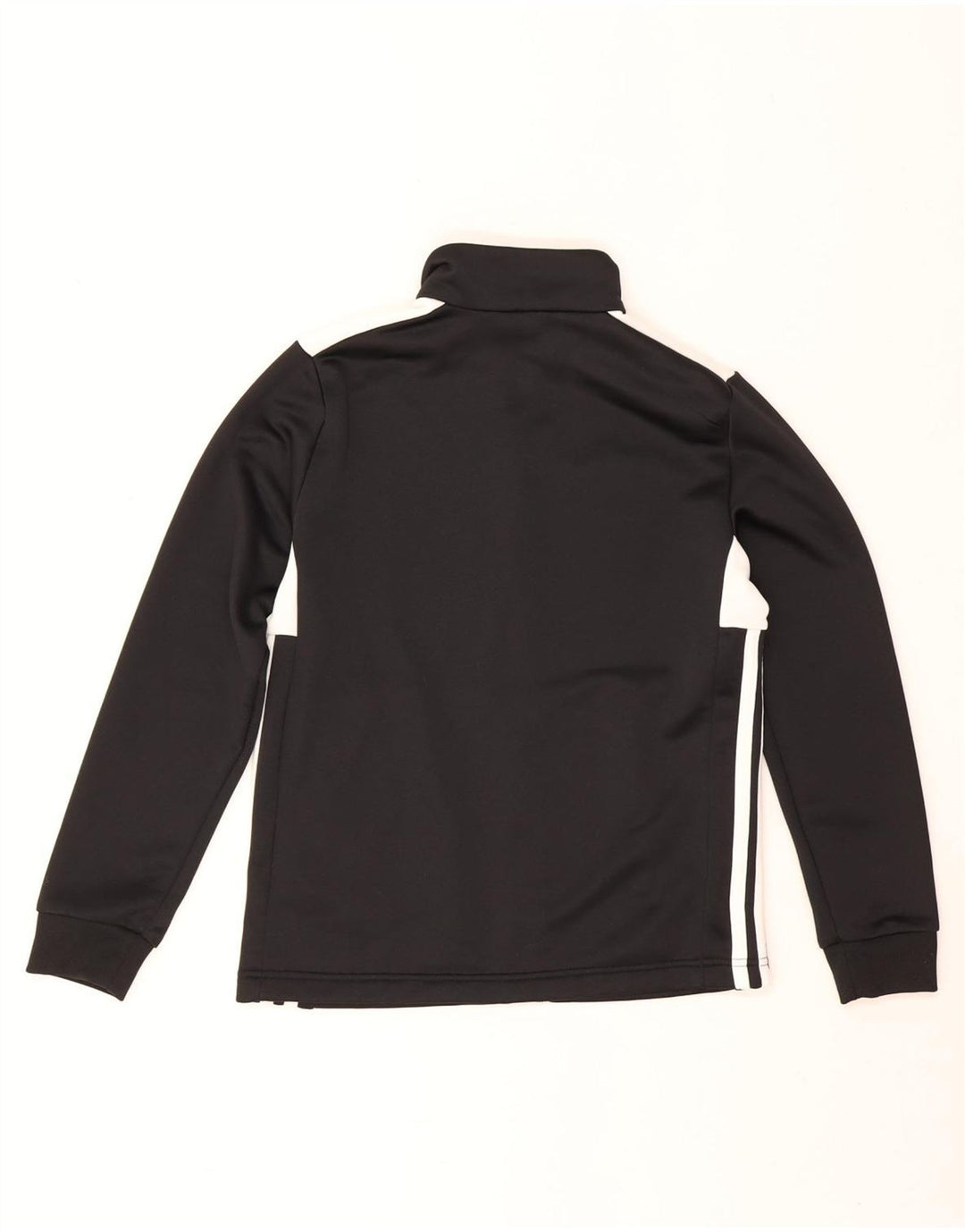 Adidas Boys Tracksuit Top Jacket 11-12 Years Black Colourblock Polyester