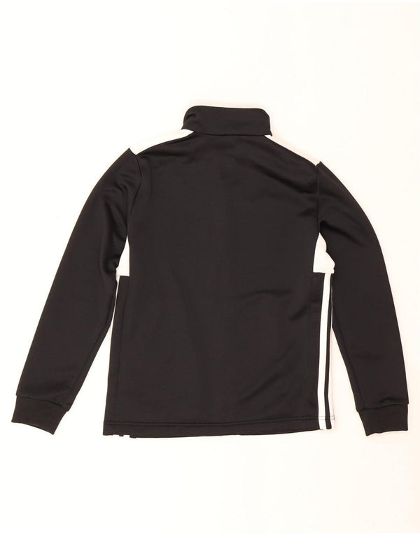 Adidas Boys Tracksuit Top Jacket 11-12 Years Black Colourblock Polyester