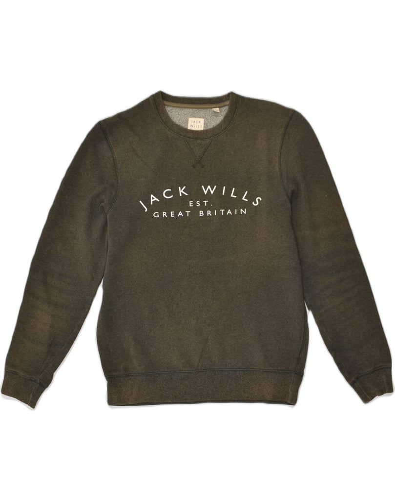 JACK WILLS Mens Graphic Sweatshirt Jumper Medium Grey Cotton | Vintage Jack Wills | Thrift | Second-Hand Jack Wills | Used Clothing | Messina Hembry 