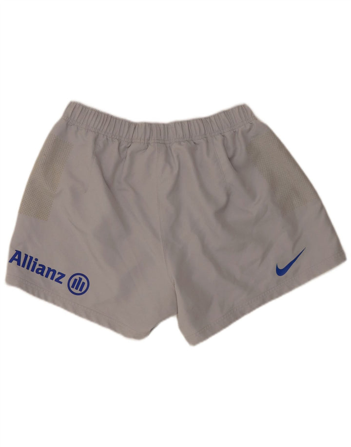 Nike Womens Dri Fit Graphic Sport Shorts UK 16 Large Grey Polyester