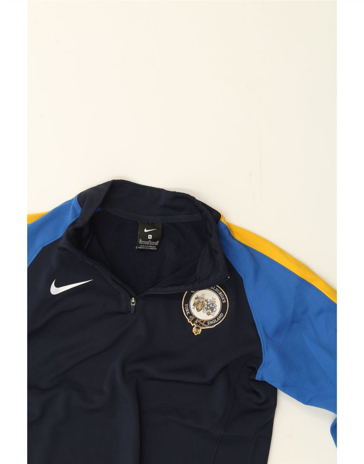 NIKE Boys Zip Neck Pullover Tracksuit Top 13-14 Years XL Navy Blue Vintage Nike and Second-Hand Nike from Messina Hembry 