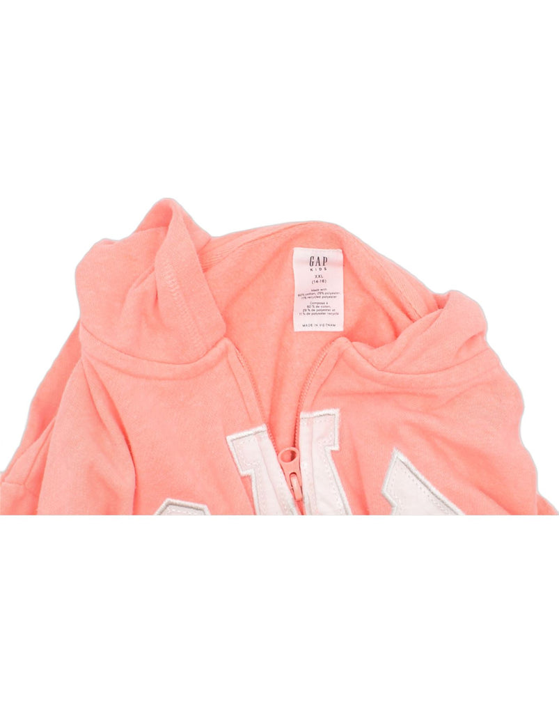 GAP Girls Graphic Zip Hoodie Sweater 14-15 Years 2XL Pink Cotton | Vintage | Thrift | Second-Hand | Used Clothing | Messina Hembry 