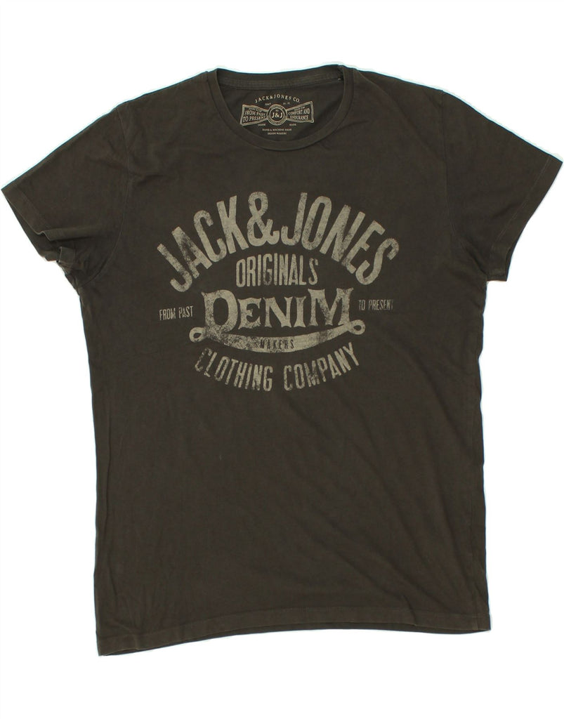 JACK & JONES Mens Graphic T-Shirt Top Large Grey Cotton | Vintage Jack & Jones | Thrift | Second-Hand Jack & Jones | Used Clothing | Messina Hembry 