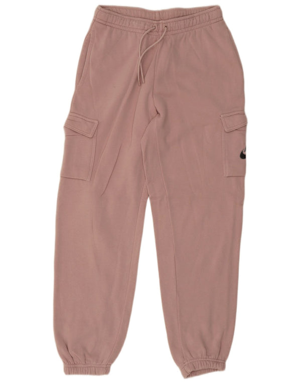 Nike Womens Cargo Tracksuit Trousers Joggers UK 8 Small Pink Cotton