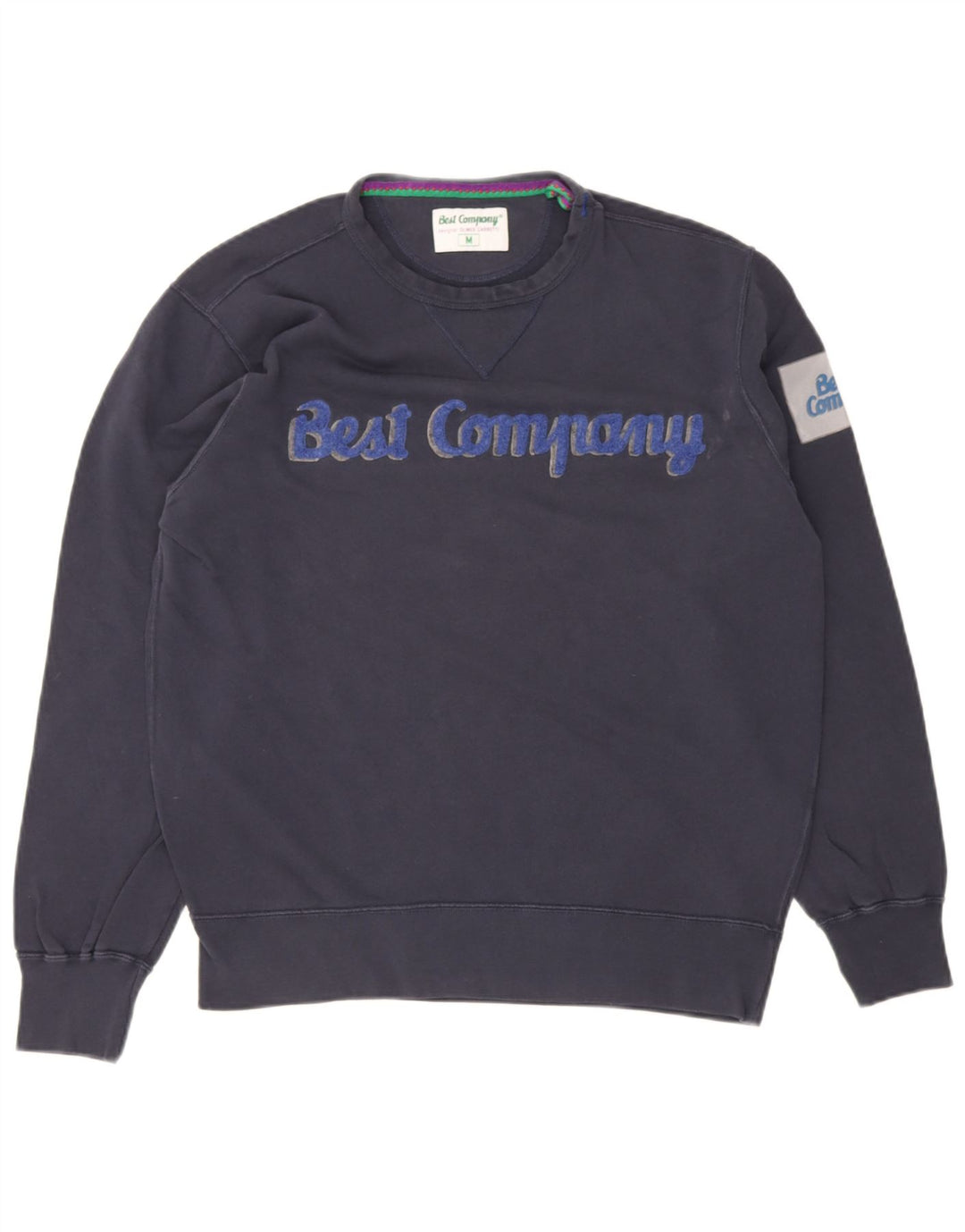 Best Company Mens Graphic Sweatshirt Jumper Medium Navy Blue