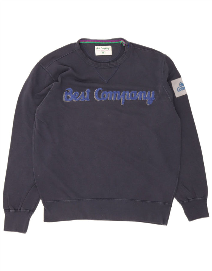 Best Company Mens Graphic Sweatshirt Jumper Medium Navy Blue