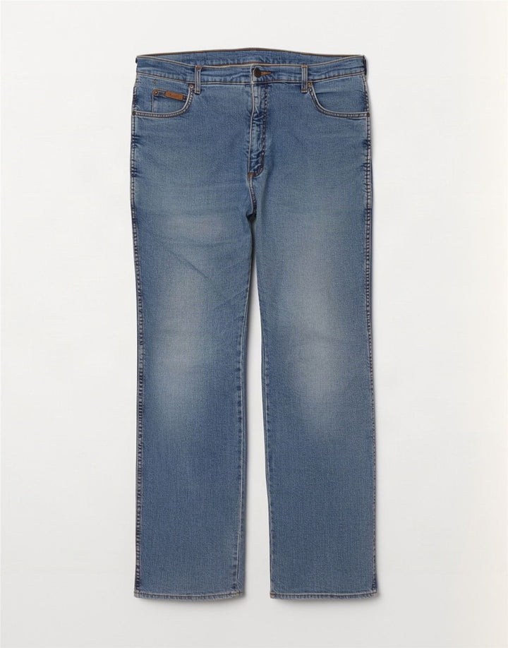 Wrangler Mens Texas Straight Jeans W38 L34 Blue Cotton